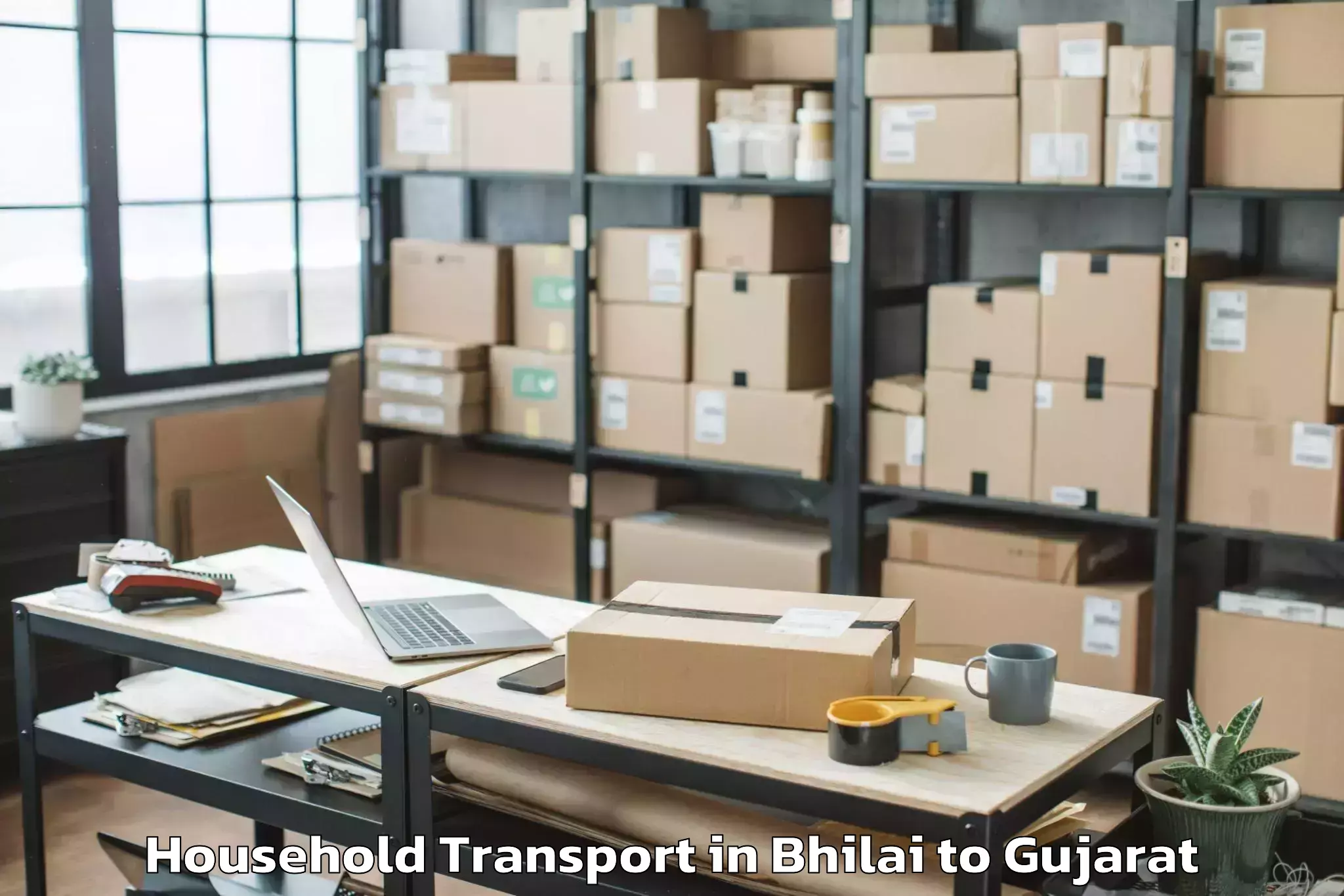 Get Bhilai to Khambhaliya Household Transport